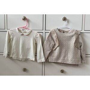Zara 9-12 Month Baby Girl Sweatshirt and Top Bundle